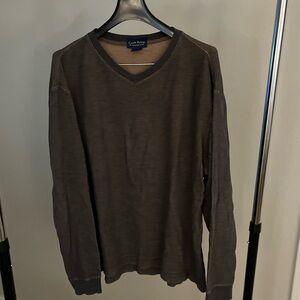 Club Room by Charter Club Brown V Neck Cotton Sweater Men’s Large-Preowned